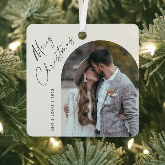 Simple Script Boho Arch Foto Weihnachten Ornament Aus Metall (InSitu)