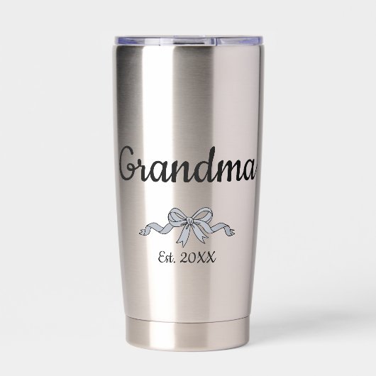Simple Script Bow Grandma Est. Year Thermobecher (Vorderseite)