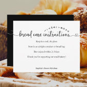 Simple Script Bread Care Instructions Bakery Dankeskarte