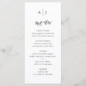 Simple Script Calligraphy Monogram Wedding Menükarte (Vorderseite)