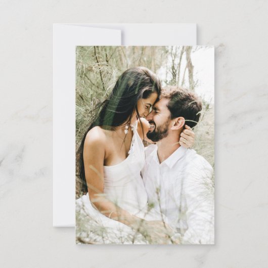 Simple Script Calligraphy Wedding Foto Vielen Dank Dankeskarte (Rückseite)