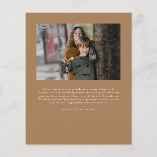 Simple Script Cherish Foto Budget Weihnachtskarte (Rückseite)