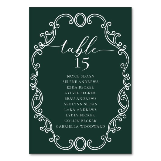 Simple Script Classic Wedding Tischnummer (Rückseite)