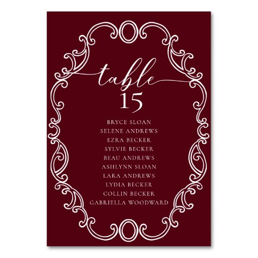 Simple Script Classic Wedding Tischnummer (Rückseite)