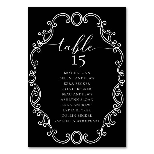 Simple Script Classic Wedding Tischnummer (Rückseite)