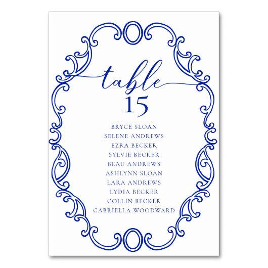 Simple Script Classic Wedding Tischnummer (Rückseite)