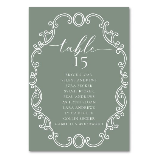 Simple Script Classic Wedding Tischnummer (Rückseite)