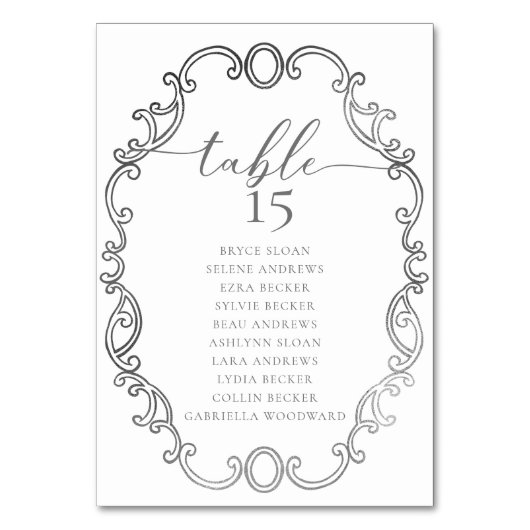 Simple Script Classic Wedding Tischnummer (Rückseite)