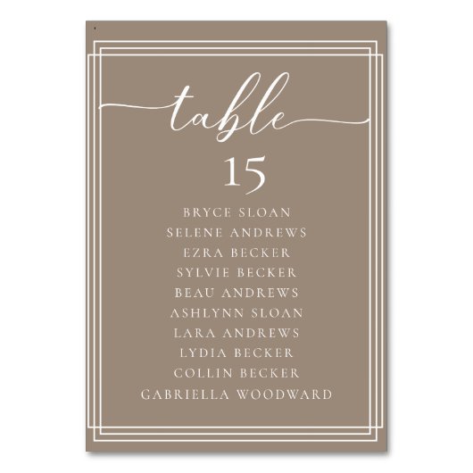Simple Script Classic Wedding Tischnummer (Rückseite)
