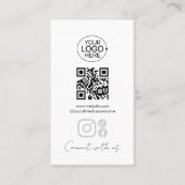 Simple Script Connect With Us Add Logo QR Code  Visitenkarte (Vorderseite)