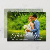 Simple Script Custom Foto H White Wedding Danke U Postkarte (Vorne/Hinten)