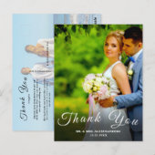 Simple Script Custom Foto White Wedding Danke U Postkarte (Vorne/Hinten)
