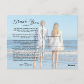 Simple Script Custom Foto White Wedding Danke U Postkarte (Rückseite)