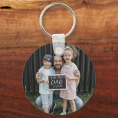 Simple Script Daddy EST Foto Vathers Day Schlüsselanhänger (Rückseite)