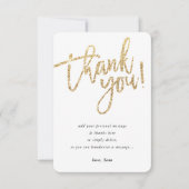SIMPLE SCRIPT danke notieren Gold Glitzer-Typ Einladung (Vorderseite)