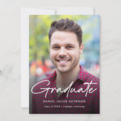 Simple Script Foto Graduation Party Einladung (Vorderseite)