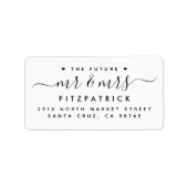 Simple Script Future Mr. Wedding Rücksendeadresse Adressaufkleber (Vorne)