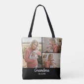 Simple Script Grandma Est. 3 Photo Year Tasche (Rückseite)