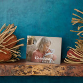 Simple Script Grandma Est.Photo Year Black Fotoplatte (Seite)