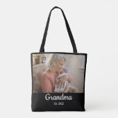 Simple Script Grandma Est. Photo Year Black Tasche (Rückseite)
