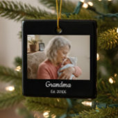 Simple Script Grandma Est.Photo Year Keramikornament