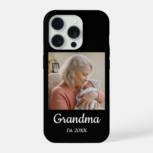 Simple Script Grandma Est.Photo Year Phone Case iPhone Hülle (Rückseite)