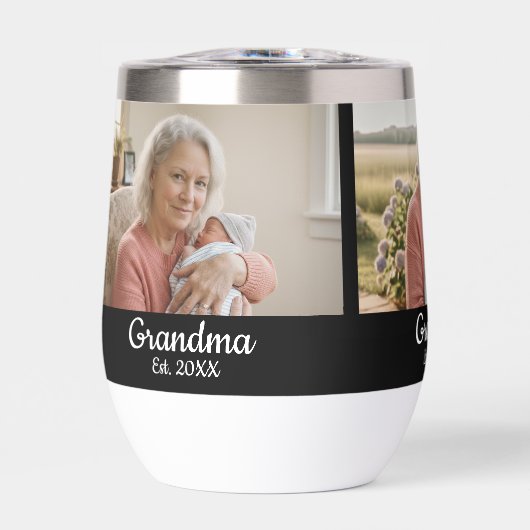 Simple Script Grandma Year Est. 3 Photo (Vorderseite)