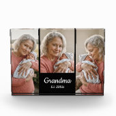 Simple Script Grandma Year Est. 3 Photo Acrylic Fotoblock (Vorderseite)