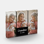 Simple Script Grandma Year Est. 3 Photo Acrylic Fotoblock (Links)