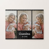  Simple Script Grandma Year Est. 3 Photo Acrylic Puzzle (Horizontal)