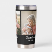 Simple Script Grandma Year Est. 3 Photo Thermobecher (Rückseite)