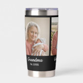 Simple Script Grandma Year Est. 3 Photo Thermobecher (Vorderseite)