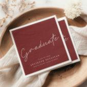 Simple Script Maroon Graduation Party Serviette