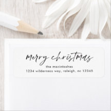 Simple script merry christmas black and white 
