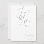 Simple Script Minimalist Photo Collage Wedding  Einladung (Vorderseite)