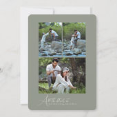 Simple Script Minimalist Photo Collage Wedding  Einladung (Rückseite)