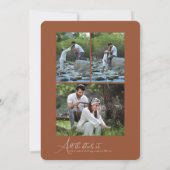 Simple Script Minimalist Photo Collage Wedding  Einladung (Rückseite)