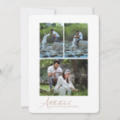 Simple Script Minimalist Photo Collage Wedding  Einladung (Rückseite)