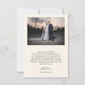 Simple Script Modern Wedding Photo Dankeskarte (Rückseite)