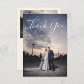 Simple Script Modern Wedding Photo Dankeskarte (Vorne/Hinten)