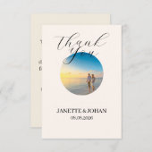 Simple Script Modern Wedding Photo Thank You Card Dankeskarte (Vorne/Hinten)