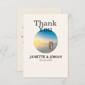 Simple Script Modern Wedding Photo Thank You Card Dankeskarte (Vorne/Hinten)