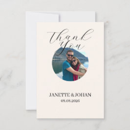 Simple Script Modern Wedding Photo Thank You Card Dankeskarte