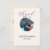 Simple Script Modern Wedding Photo Thank You Card Dankeskarte (Vorne/Hinten)