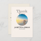 Simple Script Modern Wedding Photo Thank You Card Dankeskarte (Vorne/Hinten)