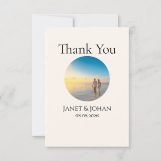 Simple Script Modern Wedding Photo Thank You Card Dankeskarte
