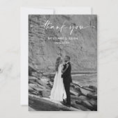 Simple Script Modern Wedding Photo Thank You Card Dankeskarte (Vorderseite)