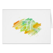 Simple Script Monogram Note Cards- Springs Colors (Vorderseite (Horizontal))