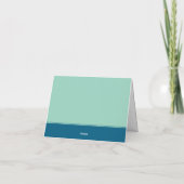 Simple Script Monogram Teal Navy Blue Note Cards Dankeskarte (Rückseite)