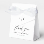 Simple Script Monogram Thank You Wedding Geschenkschachtel (Vorderseite)